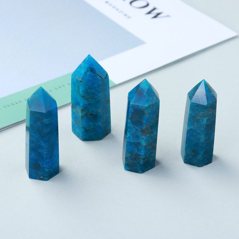 Natural Blue Apatite Crystal Stone Hexagonal - Image 5