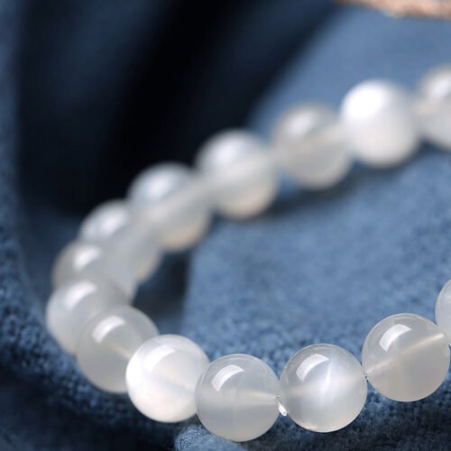 Natural Moonstone Bracelet Women's White Crystal - Image 2