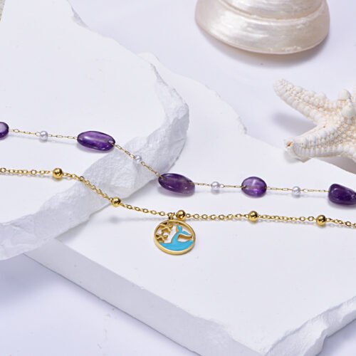 Purple Natural Stone Transfer Ankle - Image 3