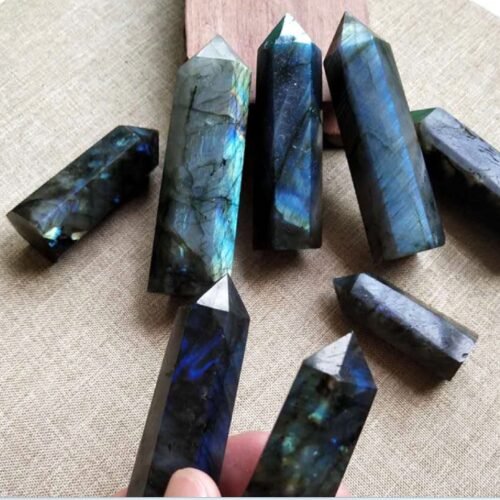 Natural Moonlight Labradorite Hexagonal Crystal - Image 3