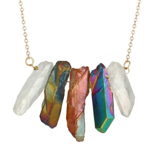 Irregular Crystal Natural Stone Multicolor Necklace - Image 7