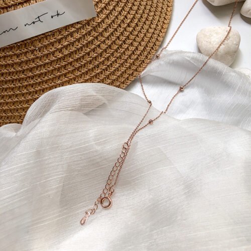 Natural Pink Crystal Necklace - Image 4