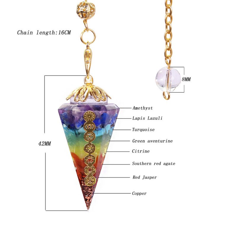 Crystal Necklace Pendant 7 Chakra - Image 2