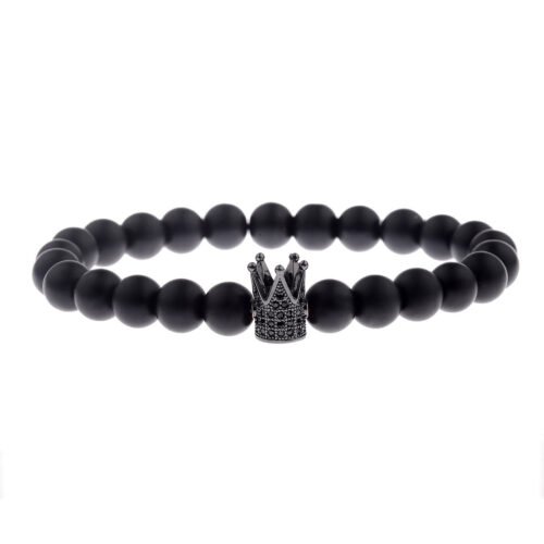 King and Queen Zircon Crown 8mm Couple Bracelet - Image 4