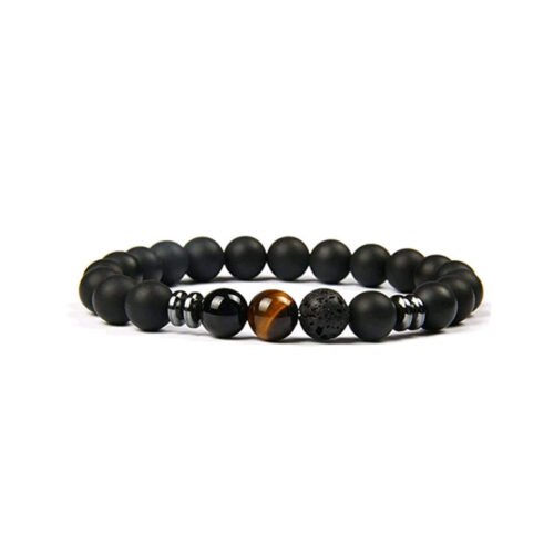 Tiger Eye Volcanic Stone Bracelet Men's Bracelet - Image 6