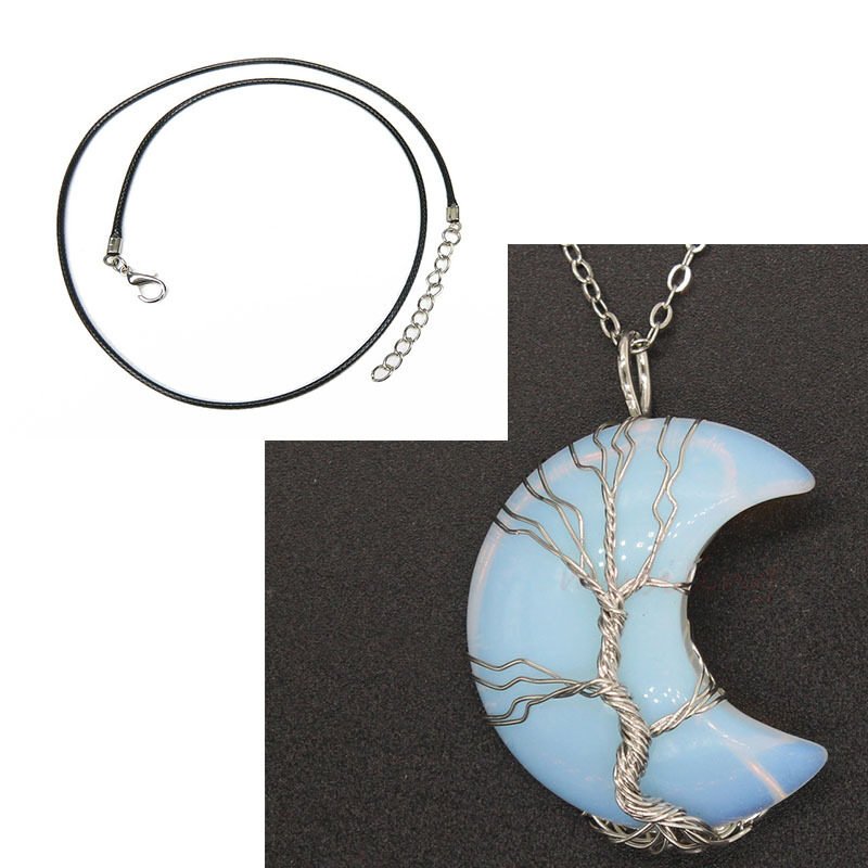 Natural Crystal Moon Pendant - Image 4