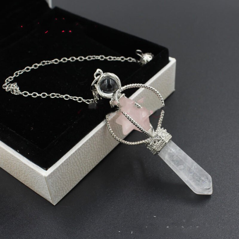 Natural Gemstones Merkaba Pendulum Crystal - Image 2