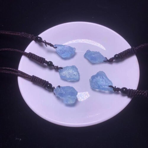 Natural Aquamarine Rough Stone Pendant - Image 2
