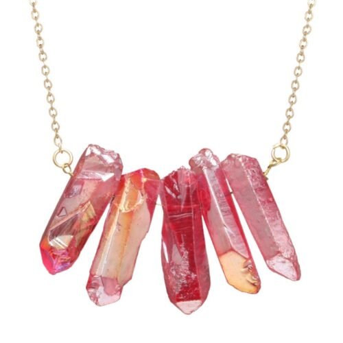 Irregular Crystal Natural Stone Multicolor Necklace - Image 4