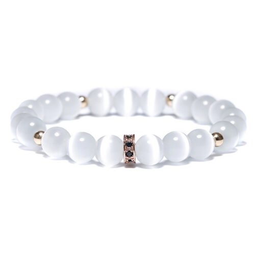 Natural Crystal White Opal Yoga Bracelet - Image 3