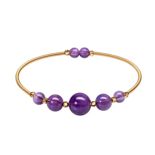 Natural Crystal Round Stone Bracelet - Image 4