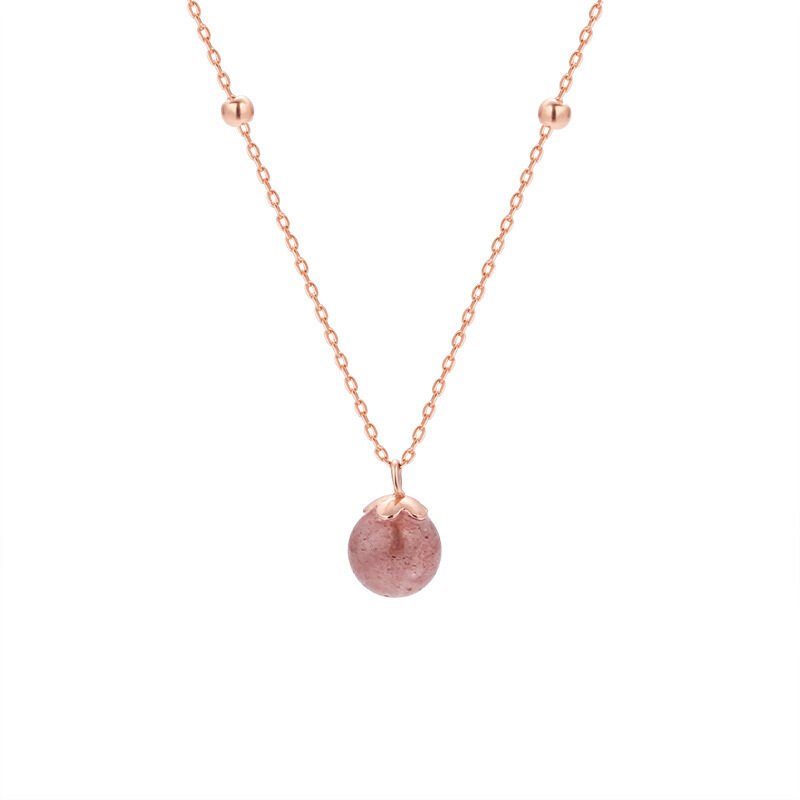 Natural Pink Crystal Necklace