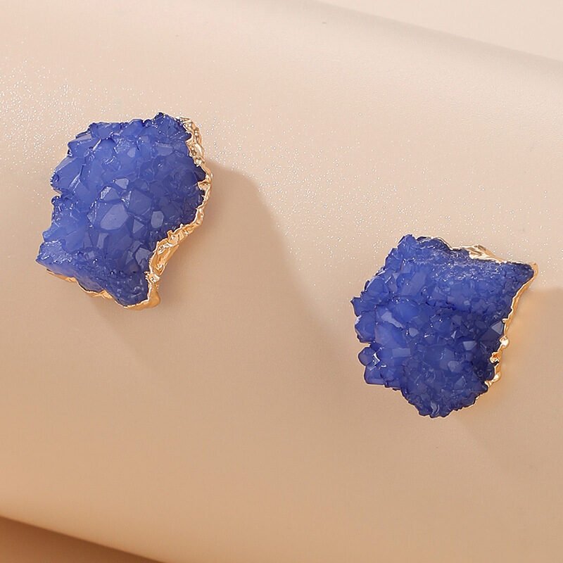 Natural Crystal Ear Stud Earrings - Image 2