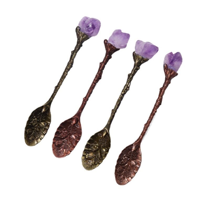 Natural Crystal Amethyst Spoon - Image 2