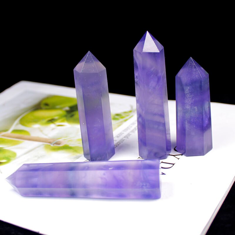 Natural Crystal Blue Purple Fluorite Hexagonal - Image 5