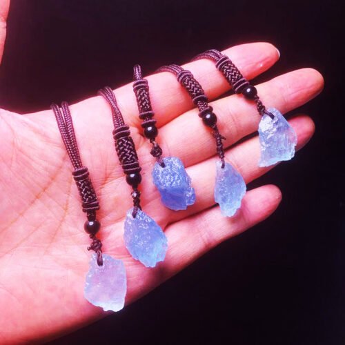 Natural Aquamarine Rough Stone Pendant - Image 3