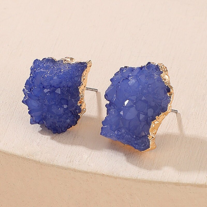 Natural Crystal Ear Stud Earrings - Image 5