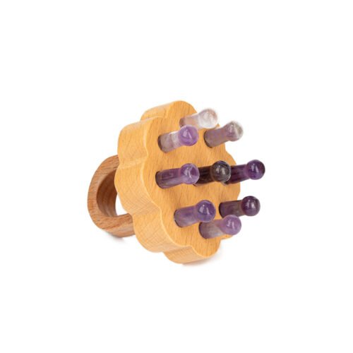 Crystal Nine Tooth Wood Massage Comb - Image 5