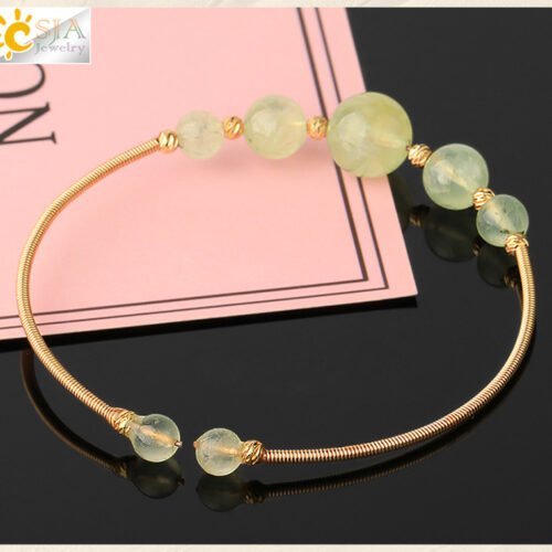Natural Crystal Round Stone Bracelet - Image 5