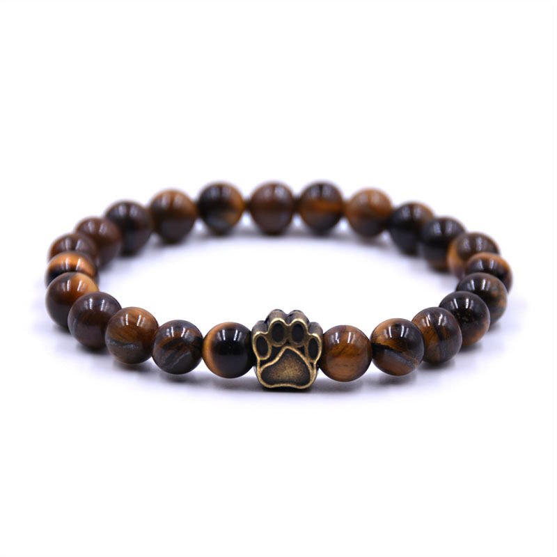 Volcanic Stone Dog Paw Bracelet Tiger Eye - Image 7