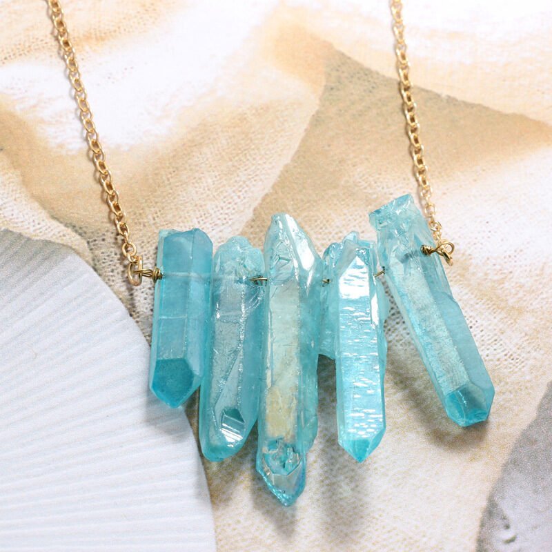 Irregular Crystal Natural Stone Multicolor Necklace - Image 9