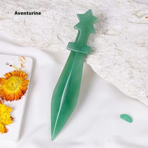 Natural Crystal Stone Dagger Sculpture - Image 3