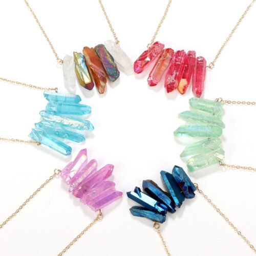 Irregular Crystal Natural Stone Multicolor Necklace - Image 3
