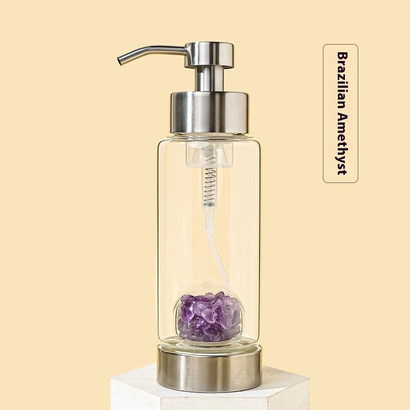 Natural Crystal Glass Liquid Bottle - Image 3