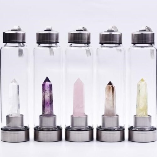 Natural hexagonal crystal energy glass water cup - Image 9