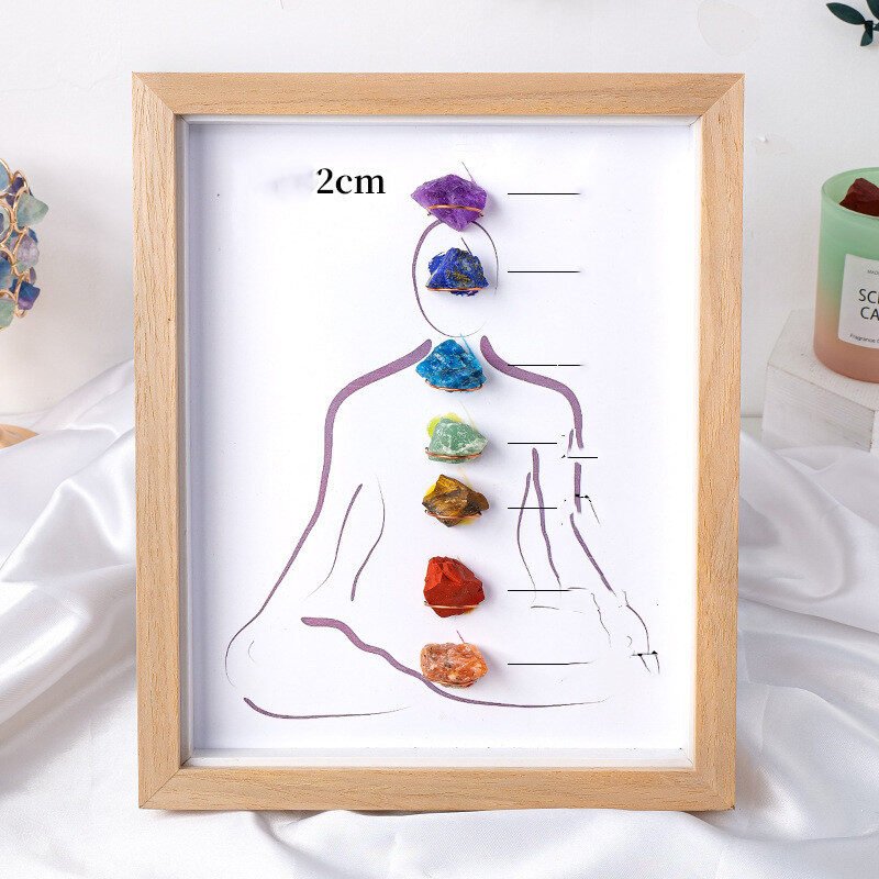 Natural Crystal 7 Chakra Frame Decoration