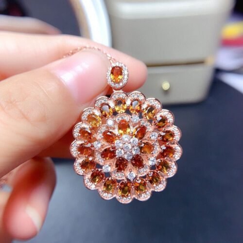 Natural Brazilian Citrine Pendant Female Crystal - Image 3