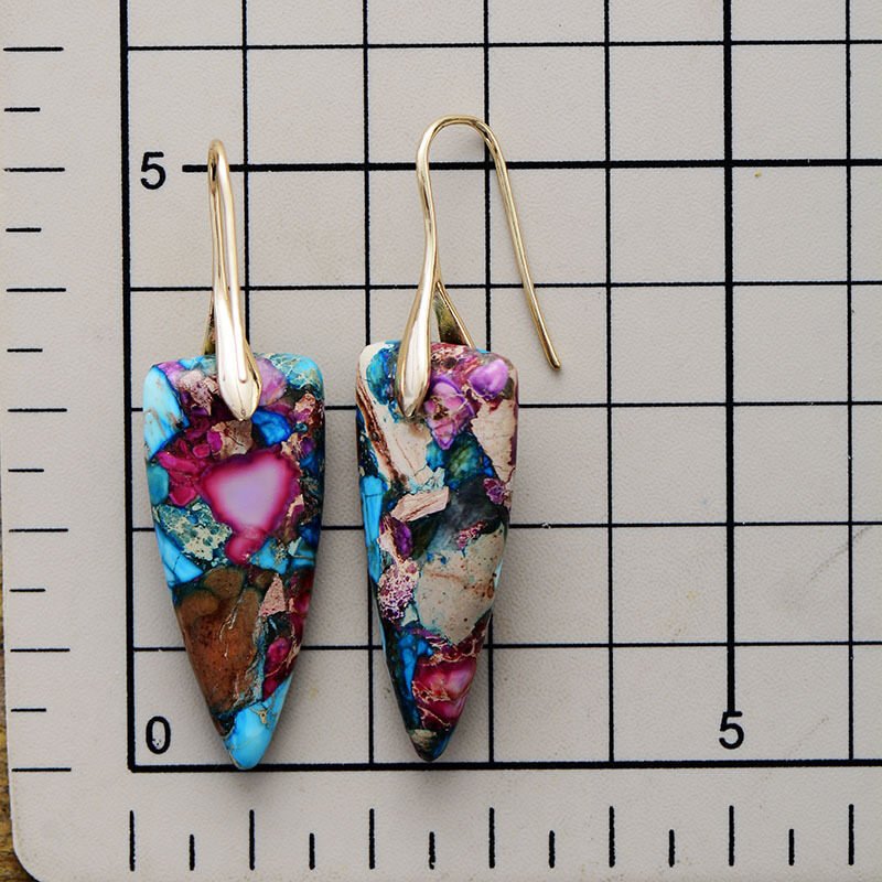 Bohemia Natural Stone Geometry Eardrops Earrings - Image 5