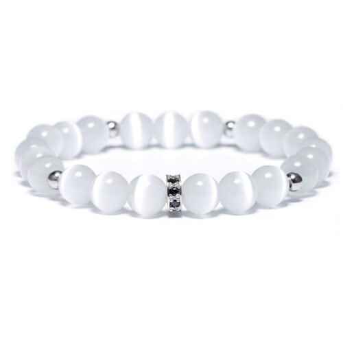 Natural Crystal White Opal Yoga Bracelet - Image 2