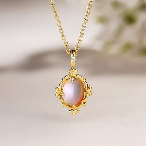 Natural Opal Pink Crystal Pendant - Image 4