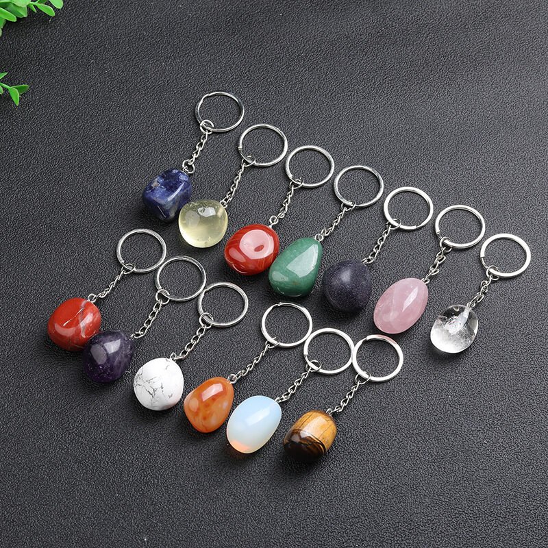 Natural Crystal Stone Key Chain - Image 8