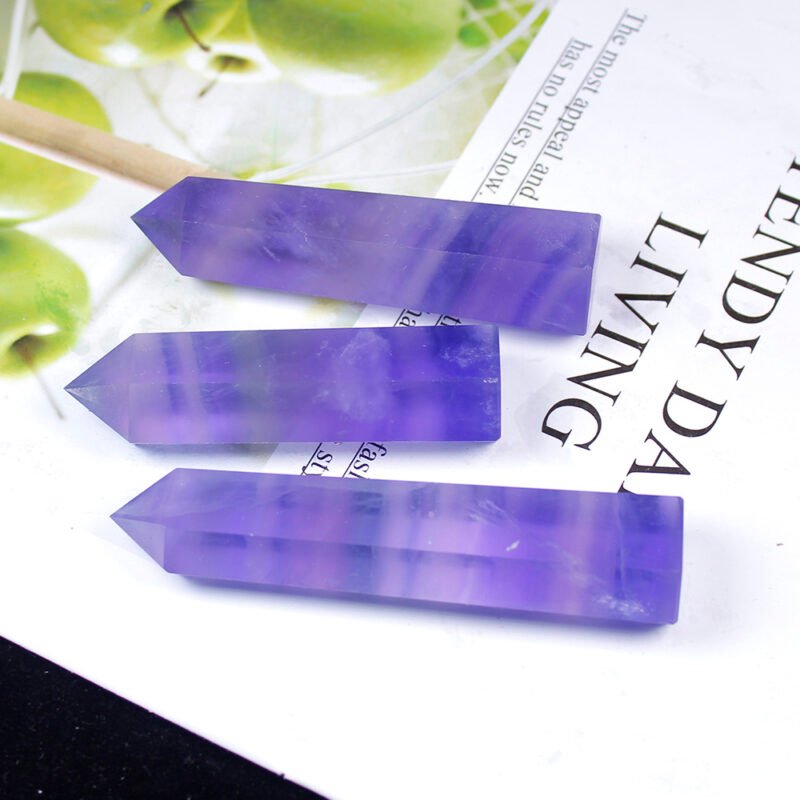 Natural Crystal Blue Purple Fluorite Hexagonal - Image 2