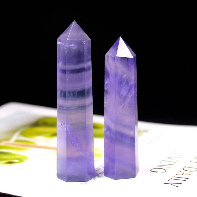 Natural Crystal Blue Purple Fluorite Hexagonal