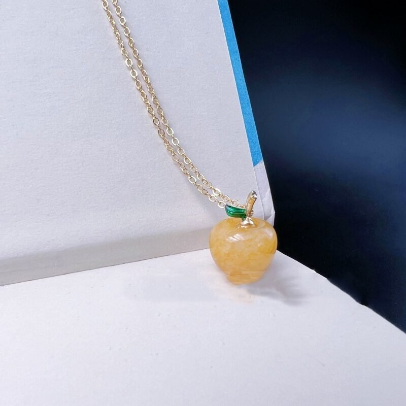 Natural Crystal Little Apple Pendant Necklace - Image 4