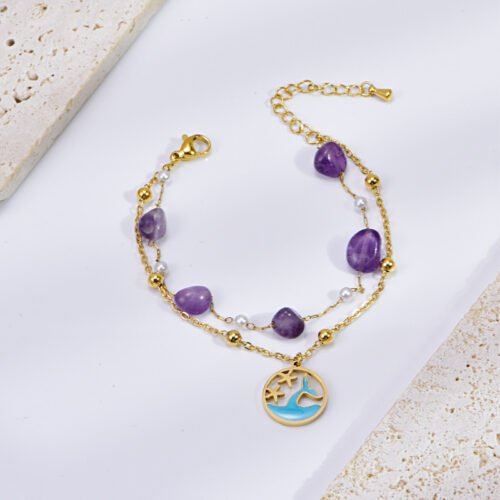 Purple Natural Stone Transfer Ankle - Image 4