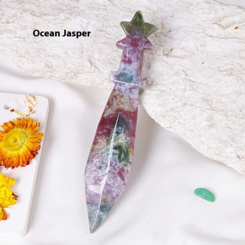 Natural Crystal Stone Dagger Sculpture - Image 9
