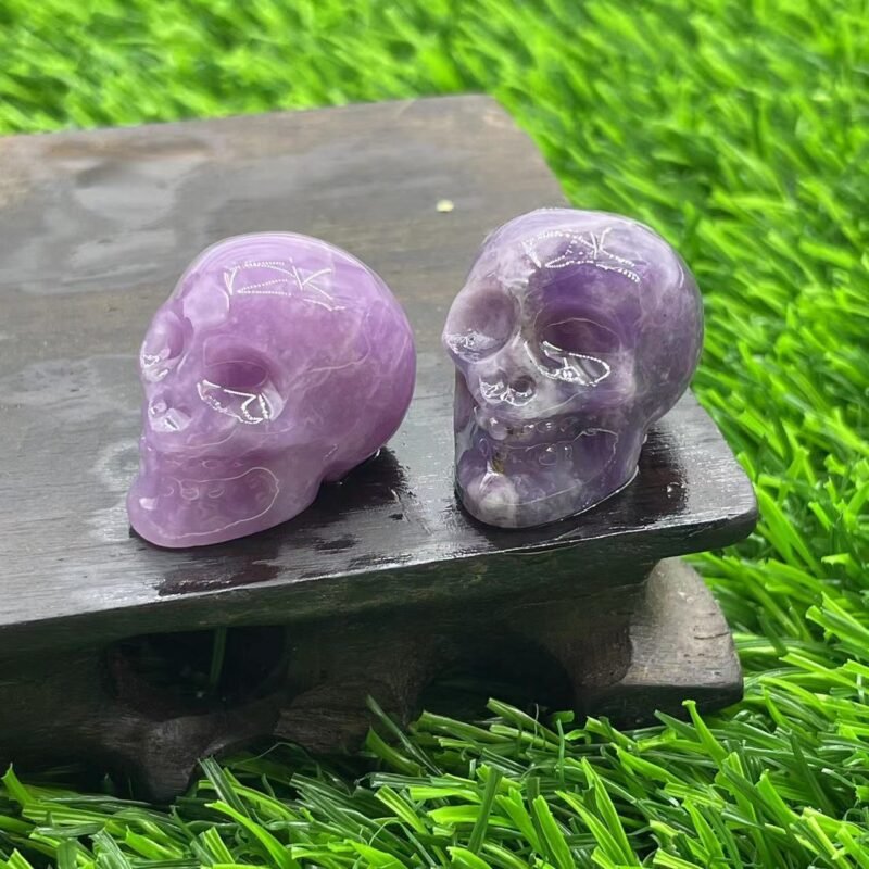 Natural Crystal Carved Skull - Image 3