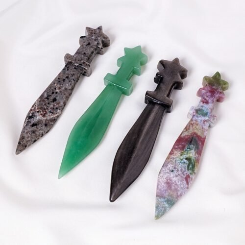 Natural Crystal Stone Dagger Sculpture - Image 7