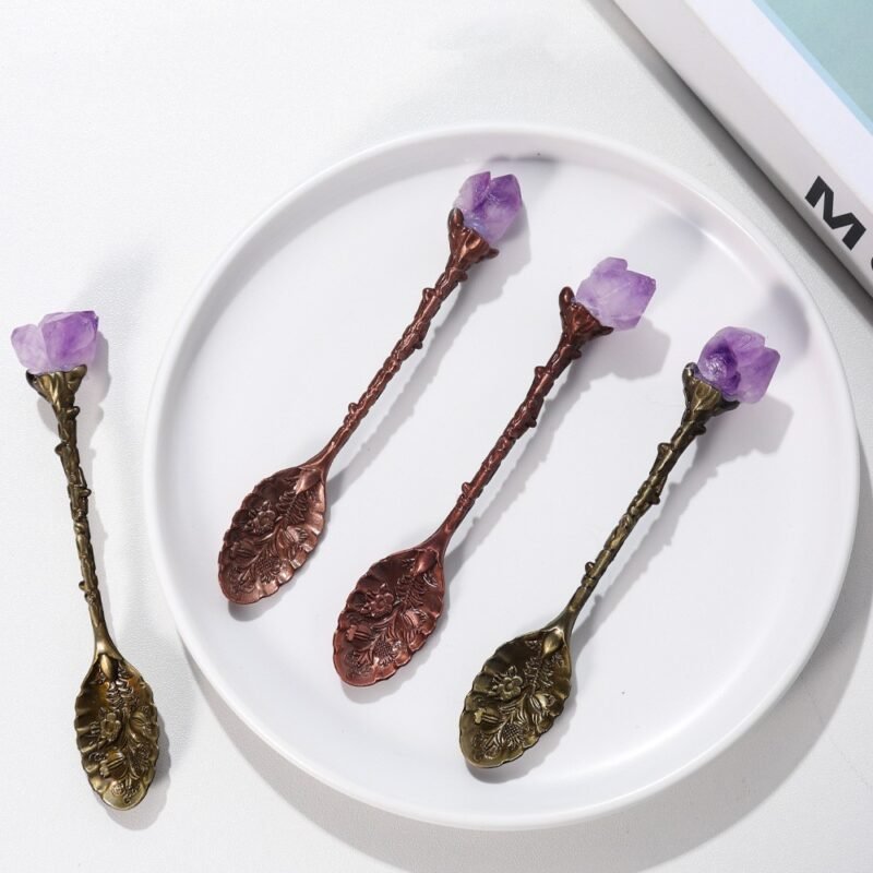 Natural Crystal Amethyst Spoon