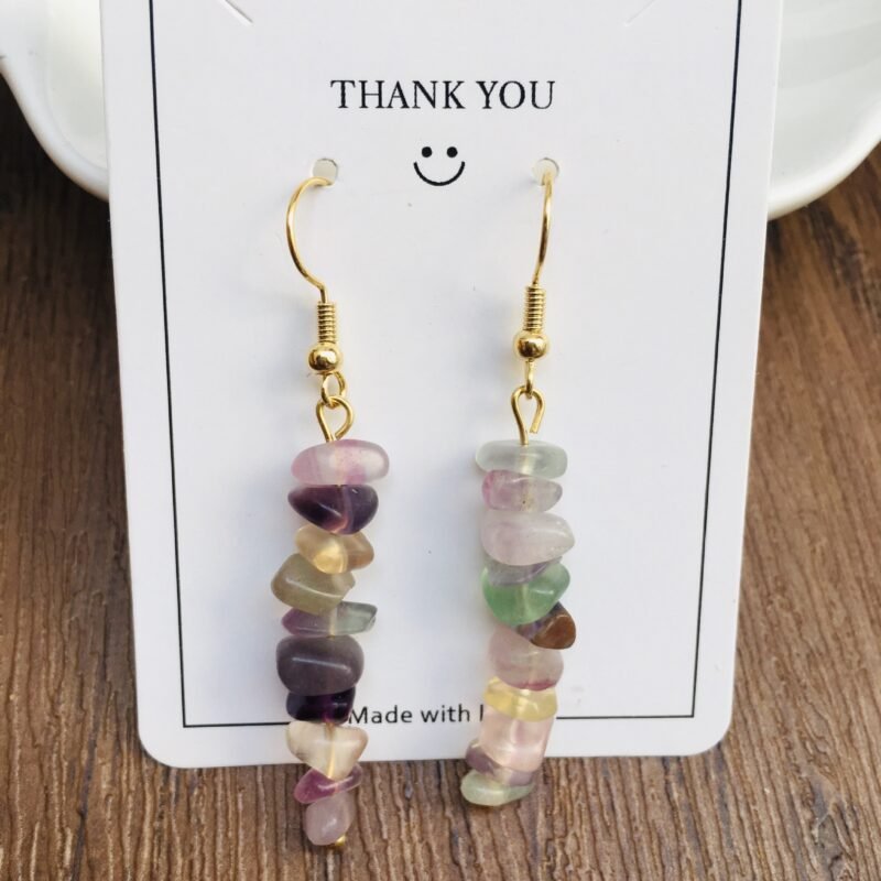 Handmade Natural Crystal Stone Earrings - Image 5