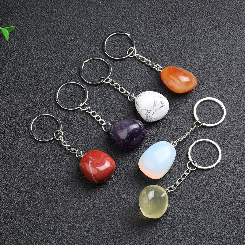 Natural Crystal Stone Key Chain - Image 4