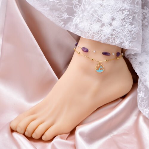 Purple Natural Stone Transfer Ankle - Image 2