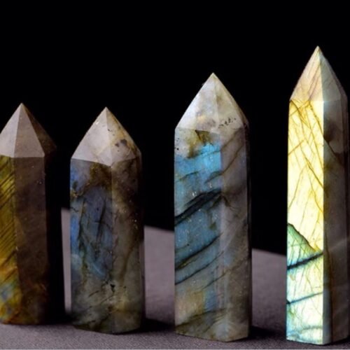 Natural Moonlight Labradorite Hexagonal Crystal - Image 4