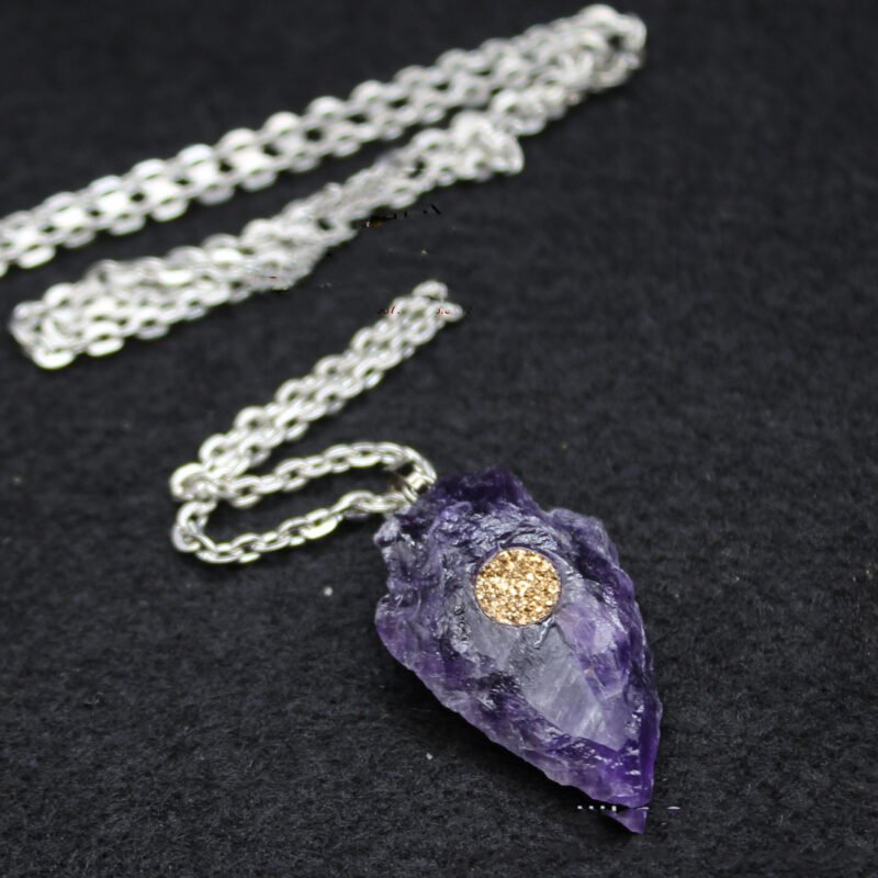 Crystal Rough Pendant Necklace - Image 4