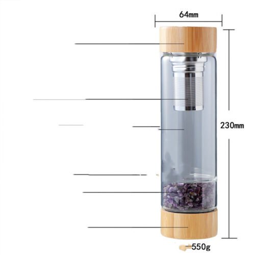Natural Crystal Crushed Stone Glass Energy Cup - Image 3