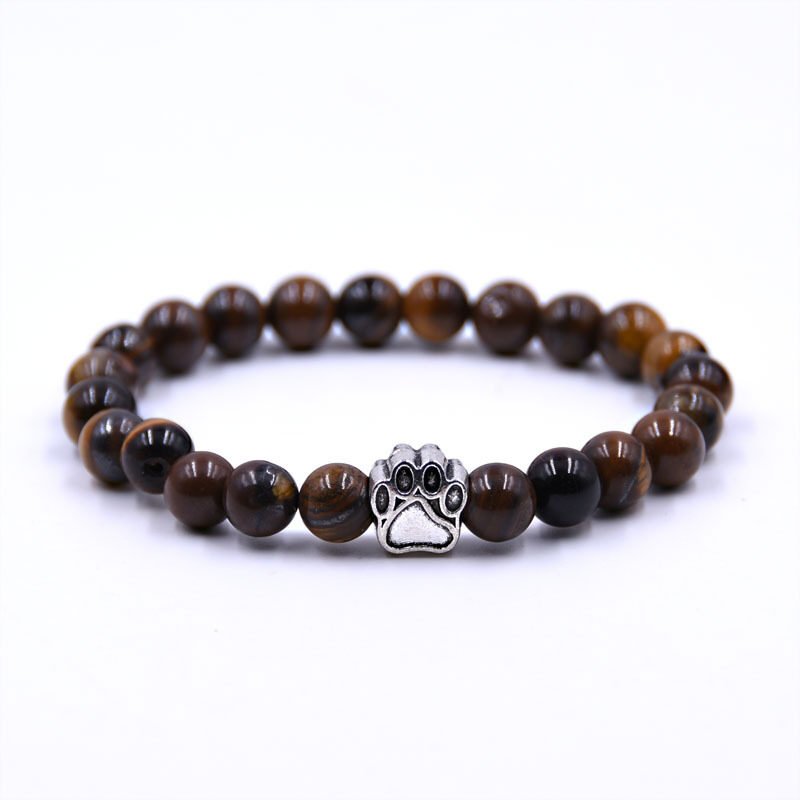 Volcanic Stone Dog Paw Bracelet Tiger Eye